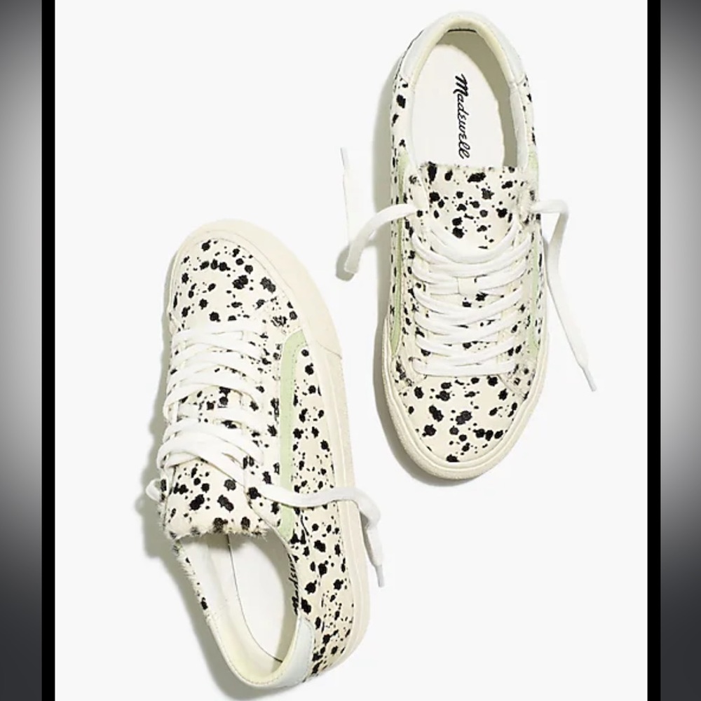 Madewell Sidewalk Low Top Sneaker in Spatter-Painted Calf Hair